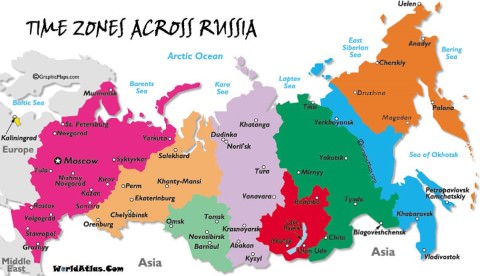 Time Zones of russia