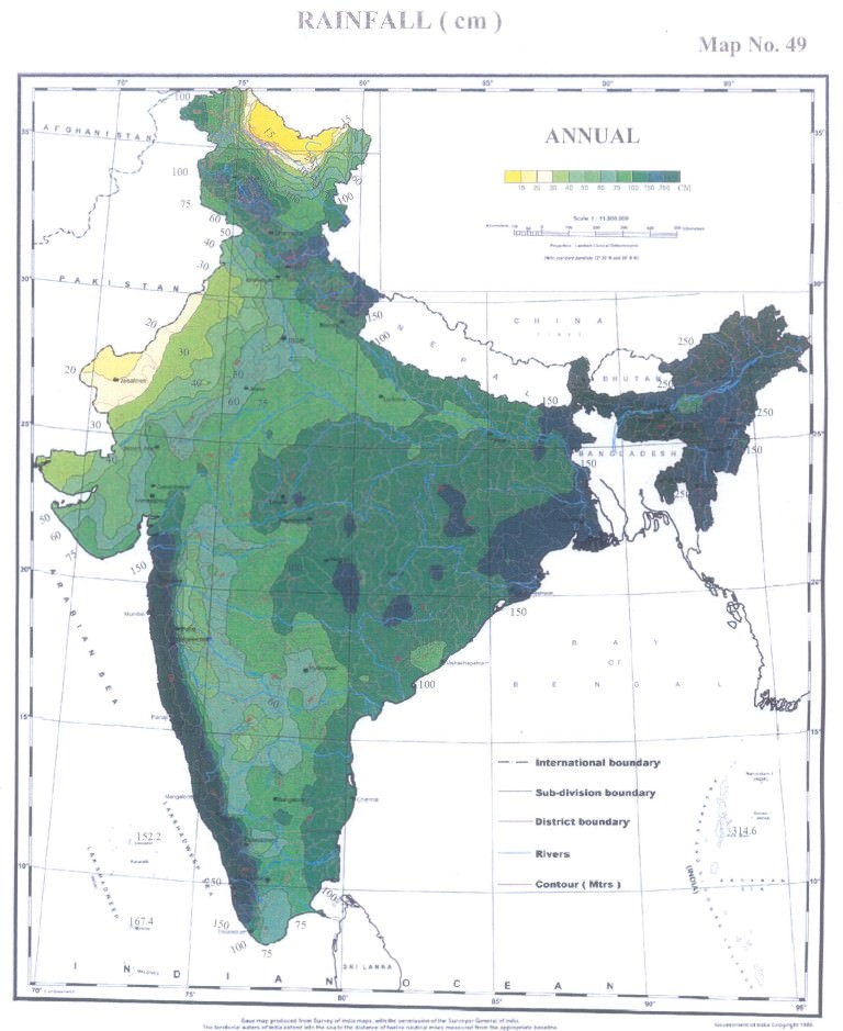 annual rainfall india