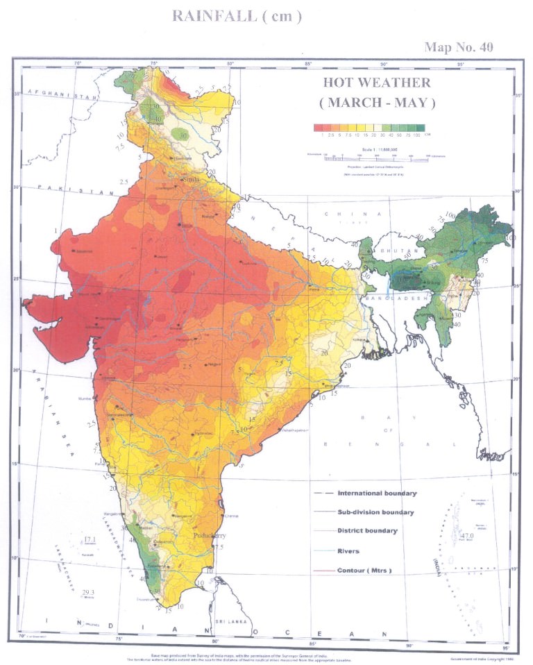 rainfall india march-may