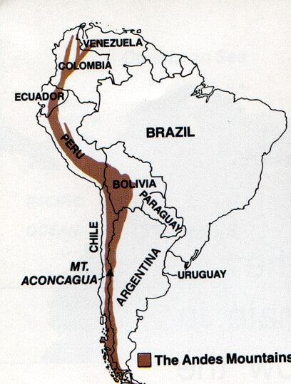 Important mountain ranges: Himalayas  Andes  Rockies  Urals 