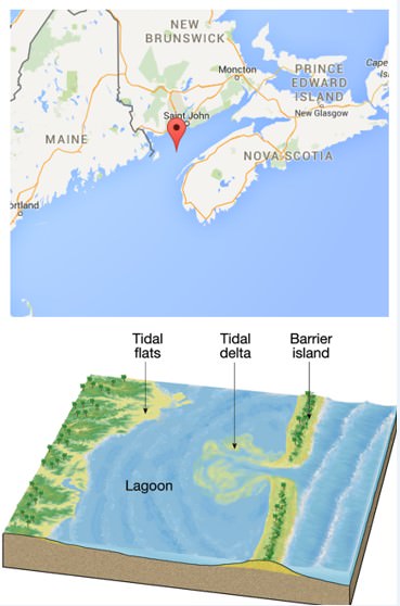 Bay of Fundy –– Highest tidal range