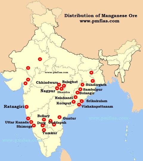 Manganese Ore Distribution in India