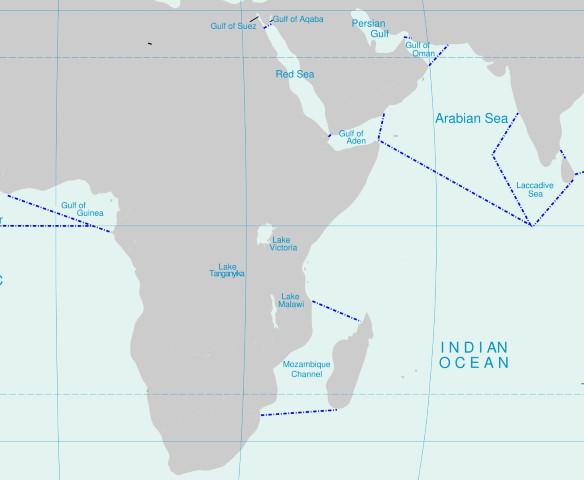 seas-gulfs in indian ocean