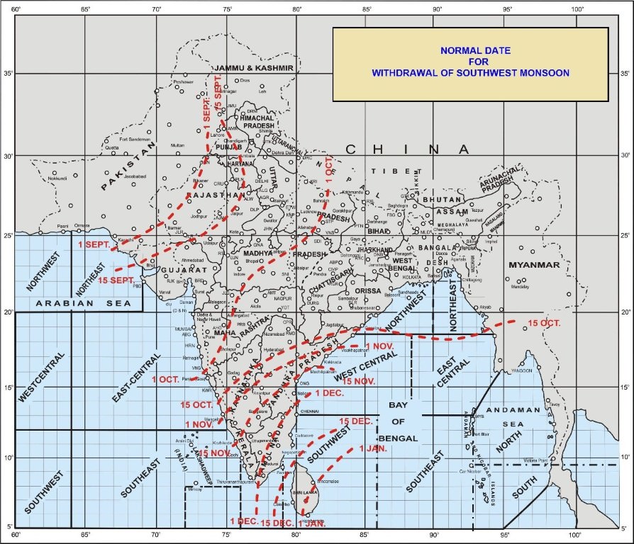 withdrawal of south west monsoon
