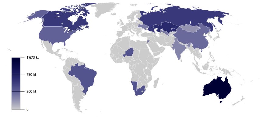 Uranium - World distribution