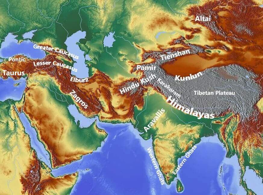 Major Mountain Ranges Of The World Highest Mountain Peaks Pmf Ias