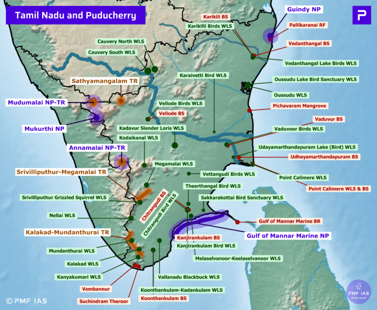 National Parks Tiger Reserves Wildlife Sanctuaries of Tamil Nadu