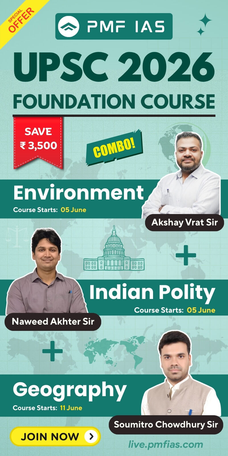PMF IAS UPSC Foundation Course Combo